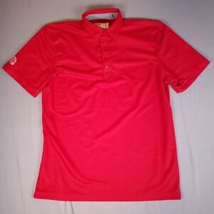 Chick fil A Oobe Polo Shirt Mens Medium Red Recycled Polyester Repreve Active